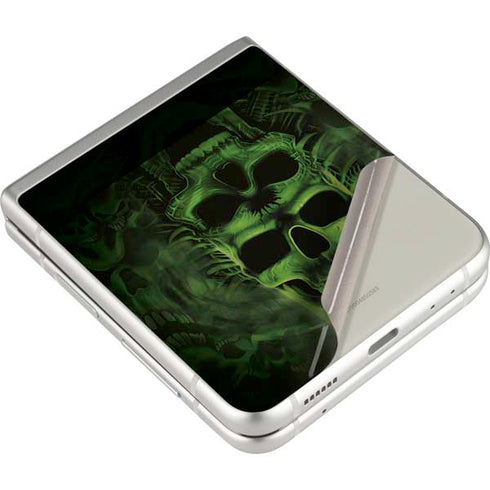 Liquid Blue Green Skulls Galaxy Z Flip3 5G Skin