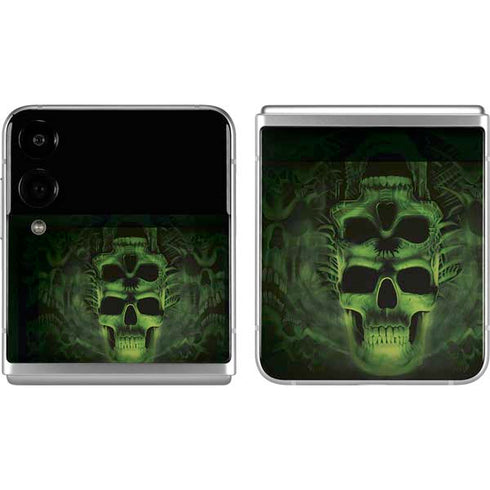 Liquid Blue Green Skulls Galaxy Z Flip4 5G Skin