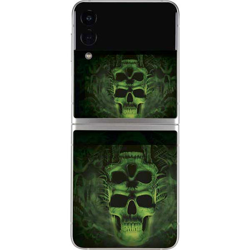 Liquid Blue Green Skulls Galaxy Z Flip4 5G Skin