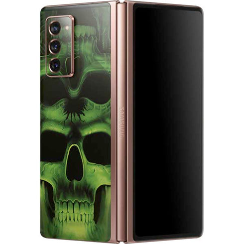 Liquid Blue Green Skulls Galaxy Z Fold2 5G Skin