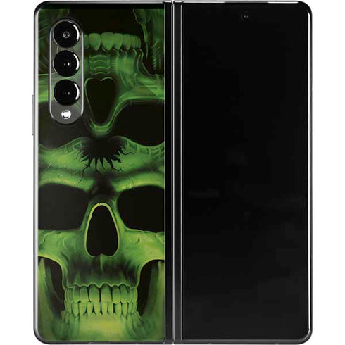 Liquid Blue Green Skulls Galaxy Z Fold3 5G Skin