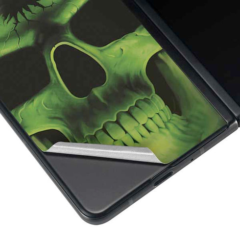 Liquid Blue Green Skulls Galaxy Z Fold3 5G Skin