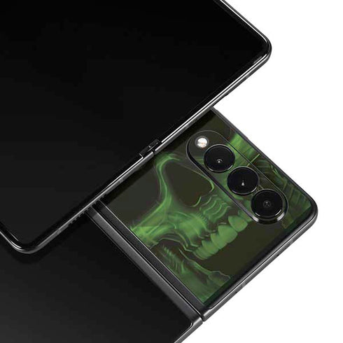 Liquid Blue Green Skulls Galaxy Z Fold3 5G Skin