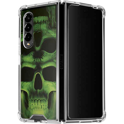 Liquid Blue Green Skulls Galaxy Z Fold4 5G Clear Case