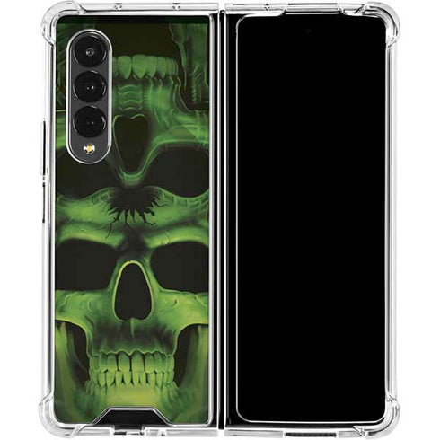 Liquid Blue Green Skulls Galaxy Z Fold4 5G Clear Case