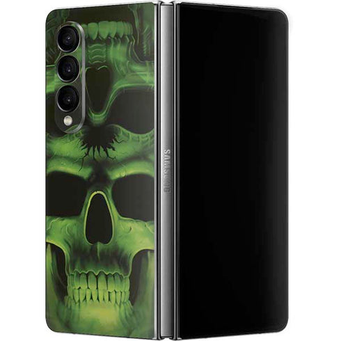 Liquid Blue Green Skulls Galaxy Z Fold4 5G Skin
