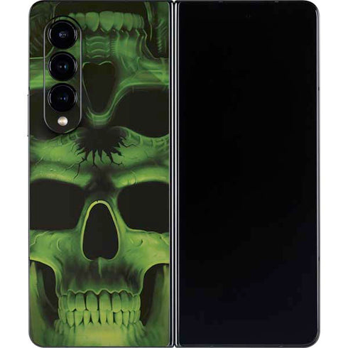 Liquid Blue Green Skulls Galaxy Z Fold4 5G Skin