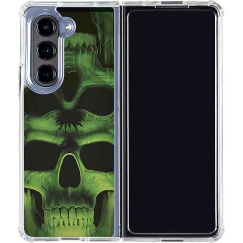 Liquid Blue Green Skulls Galaxy Z Fold5 5G Clear Case