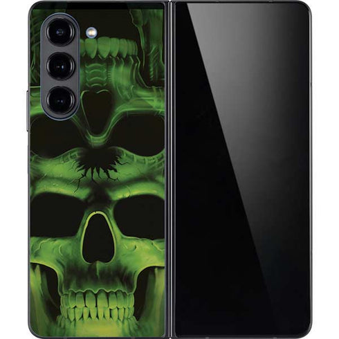 Liquid Blue Green Skulls Galaxy Z Fold5 5G Skin