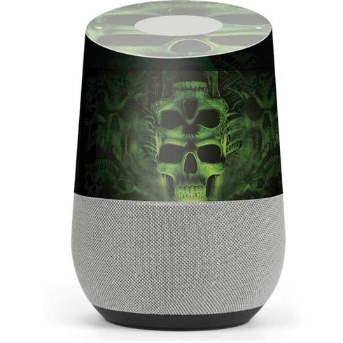 Liquid Blue Green Skulls Google Home Skin