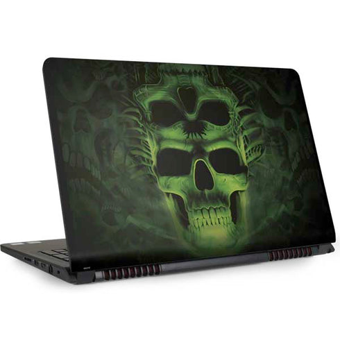 Liquid Blue Green Skulls Dell Inspiron Skin