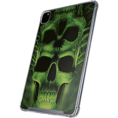 Liquid Blue Green Skulls iPad Pro 12.9in (2020) Clear Case