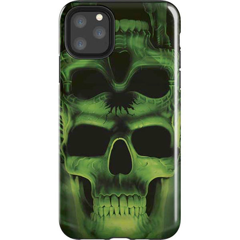 Liquid Blue Green Skulls iPhone 11 Pro Max Impact Case