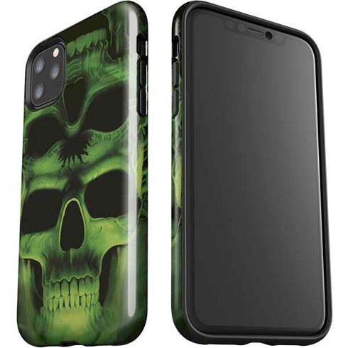Liquid Blue Green Skulls iPhone 11 Pro Max Impact Case