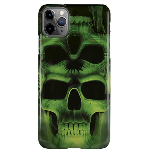 Liquid Blue Green Skulls iPhone 11 Pro Max Lite Case
