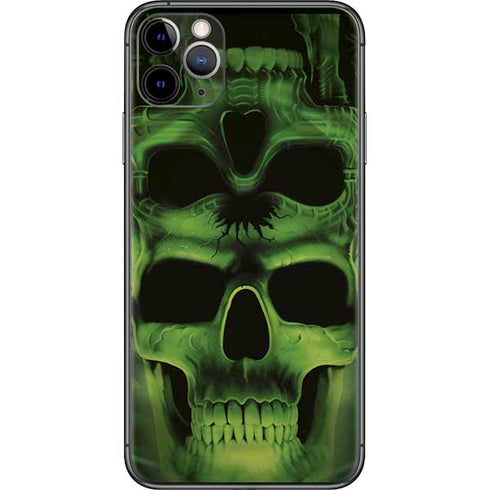 Liquid Blue Green Skulls iPhone 11 Pro Max Skin