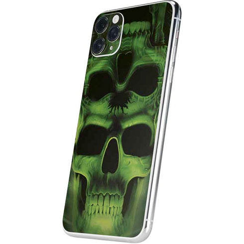 Liquid Blue Green Skulls iPhone 11 Pro Max Skin