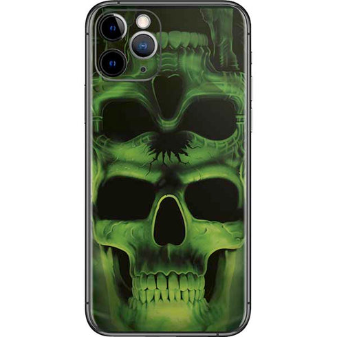 Liquid Blue Green Skulls iPhone 11 Pro Skin