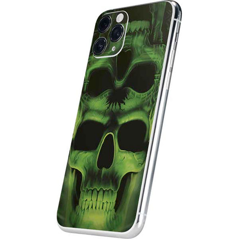 Liquid Blue Green Skulls iPhone 11 Pro Skin