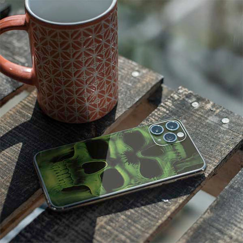 Liquid Blue Green Skulls iPhone 11 Pro Skin