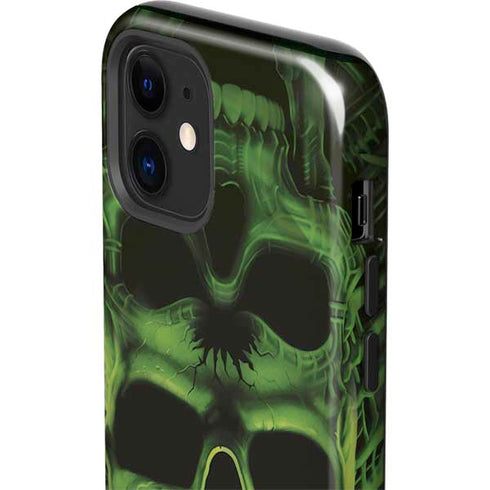 Liquid Blue Green Skulls iPhone 12 Impact Case