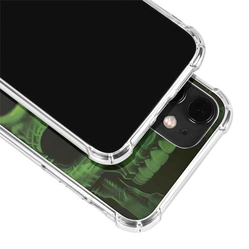 Liquid Blue Green Skulls iPhone 12 Mini Clear Case