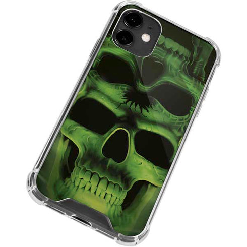 Liquid Blue Green Skulls iPhone 12 Mini Clear Case