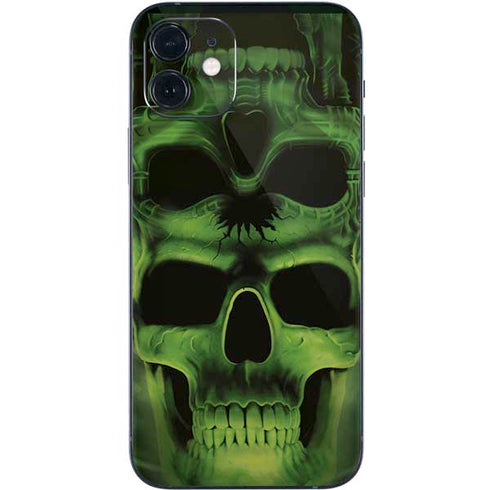 Liquid Blue Green Skulls iPhone 12 Mini Skin