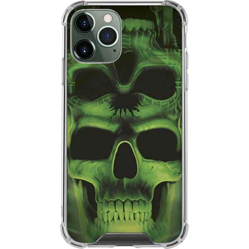 Liquid Blue Green Skulls iPhone 12 Pro Clear Case