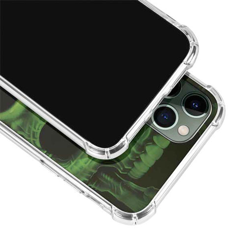 Liquid Blue Green Skulls iPhone 12 Pro Clear Case