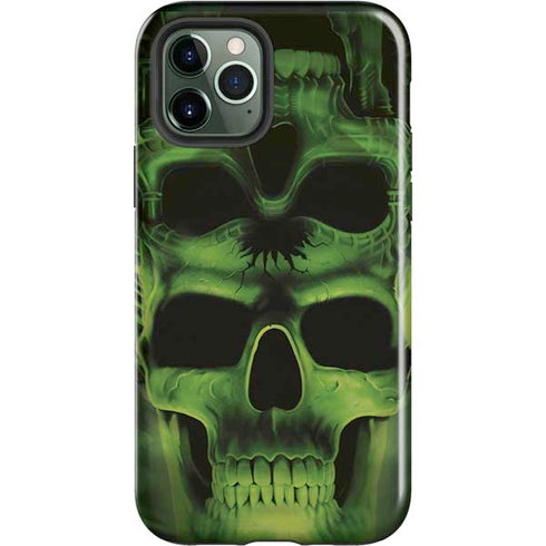 Liquid Blue Green Skulls iPhone 12 Pro Impact Case