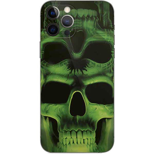 Liquid Blue Green Skulls iPhone 12 Pro Skin