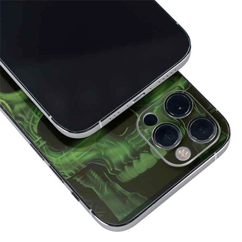 Liquid Blue Green Skulls iPhone 12 Pro Skin