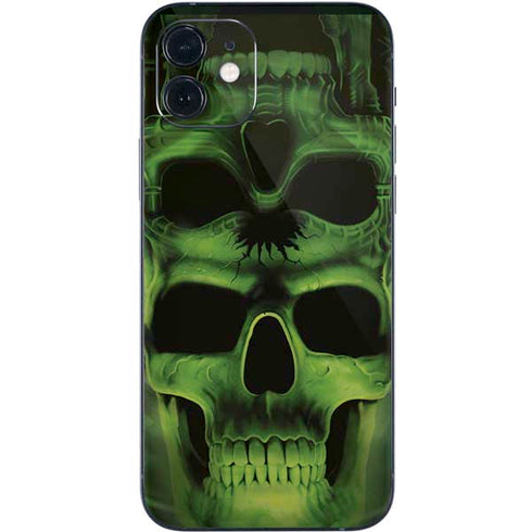Liquid Blue Green Skulls iPhone 12 Skin