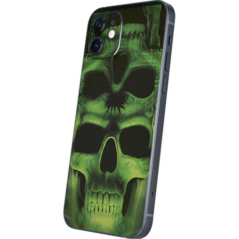 Liquid Blue Green Skulls iPhone 12 Skin