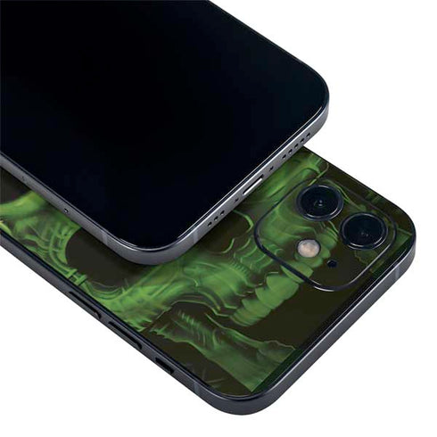 Liquid Blue Green Skulls iPhone 12 Skin
