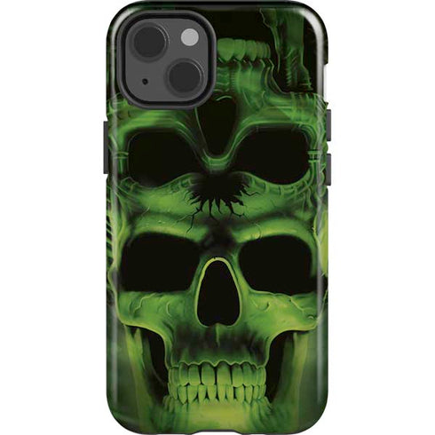 Liquid Blue Green Skulls iPhone 13 Impact Case