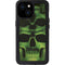 Liquid Blue Green Skulls iPhone 13 Mini Waterproof Case
