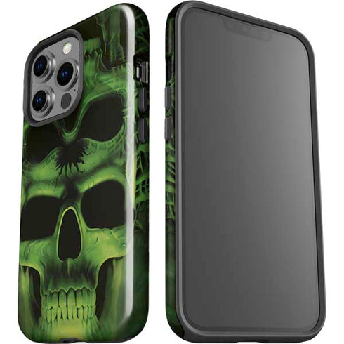 Liquid Blue Green Skulls iPhone 13 Pro Impact Case