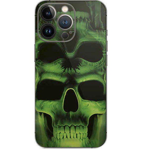 Liquid Blue Green Skulls iPhone 13 Pro Skin