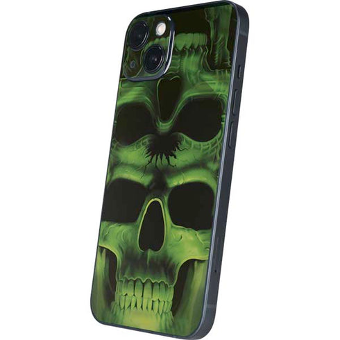 Liquid Blue Green Skulls iPhone 13 Skin