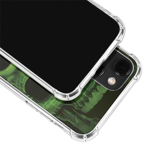 Liquid Blue Green Skulls iPhone 14 Plus Clear Case
