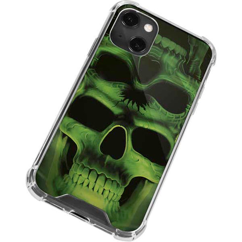 Liquid Blue Green Skulls iPhone 14 Plus Clear Case