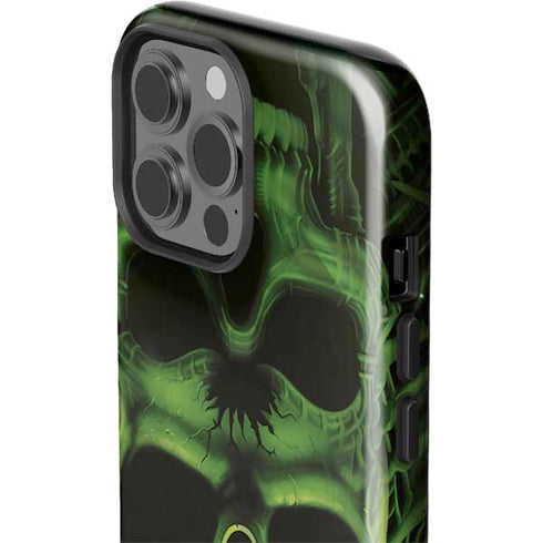 Liquid Blue Green Skulls iPhone 15 Pro Max Impact Case