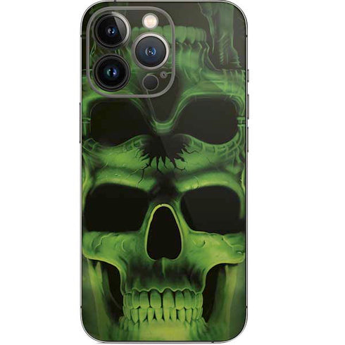 Liquid Blue Green Skulls iPhone 15 Pro Skin