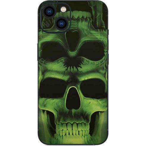 Liquid Blue Green Skulls iPhone 14 Skin