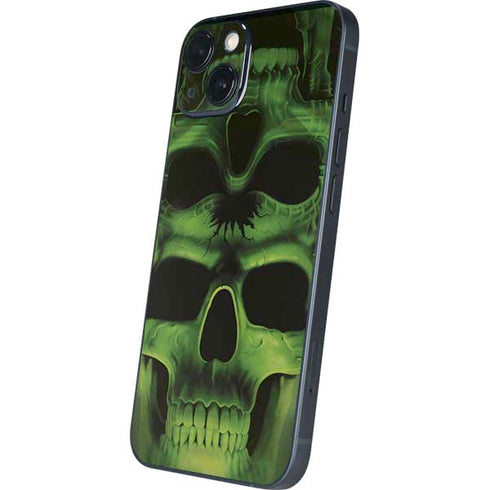 Liquid Blue Green Skulls iPhone 14 Skin
