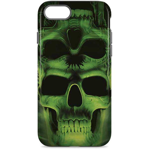 Liquid Blue Green Skulls iPhone 7 Pro Case