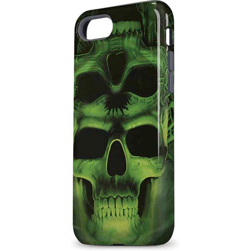 Liquid Blue Green Skulls iPhone 7 Pro Case