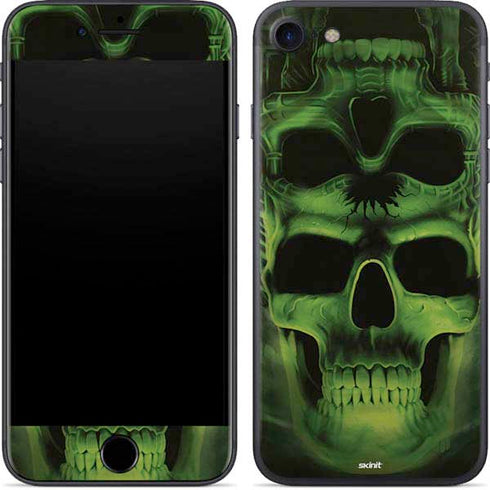 Liquid Blue Green Skulls iPhone 7 Skin